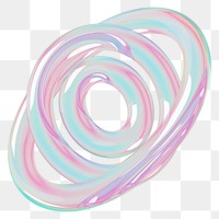 PNG 3D abstract holographic rings, transparent background