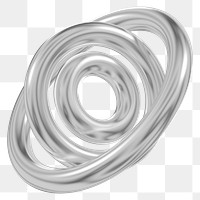 PNG 3D abstract metallic rings, transparent background