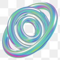 PNG 3D abstract metallic rings, transparent background