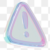 PNG holographic caution sign, transparent background