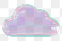 3D cloud png holographic, transparent background