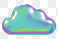 3D cloud png, metallic transparent background