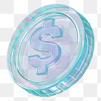 Fiat currency png holographic coin, transparent background