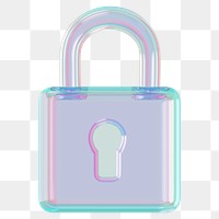 Cybersecurity png holographic icon, transparent background