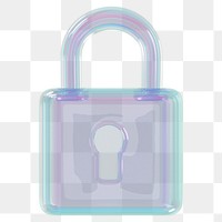 Cybersecurity png holographic icon, transparent background