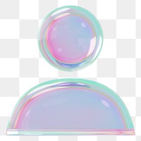 Holographic avatar png 3D user profile icon, transparent background