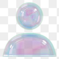 Holographic avatar png 3D user profile icon, transparent background