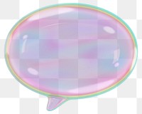 Speech bubble png holographic, transparent background