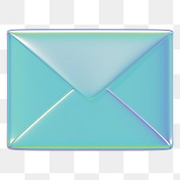 Metallic envelope png 3D message icon, transparent background