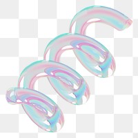 3D spiral png holographic shape, transparent background