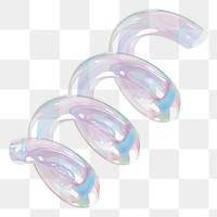 3D spring png holographic shape, transparent background