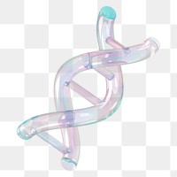 DNA helix png 3D holographic, transparent background