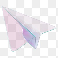 PNG 3D holographic paper plane, transparent background