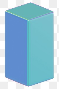 PNG blue rectangular prism, 3D geometric shape, transparent background