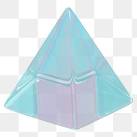 Holographic pyramid png geometric shape, transparent background