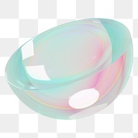 Half sphere png holographic geometric shape, transparent background