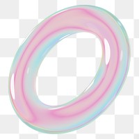 Holographic ring png 3D geometric shape, transparent background