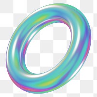 Metallic ring png 3D geometric shape, transparent background