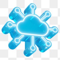 Cloud network png smart technology, transparent background