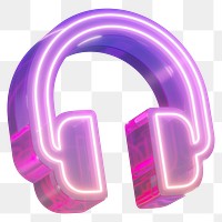 PNG gradient pink headphones, transparent background