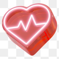 PNG 3D red medical heart, health & wellness, transparent background