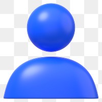 PNG 3D blue user profile icon, transparent background