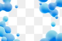 PNG blue liquid fluid border, transparent background