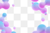 PNG gradient liquid fluid border, transparent background