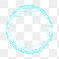 Futuristic technology sphere png element, transparent background