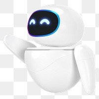 3D happy robot png innovative technology, transparent background