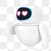 3D robot png heart-eyes, transparent background