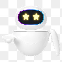 Star-eyes robot png innovative technology, transparent background