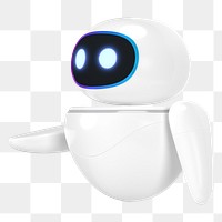 PNG 3D white robot, transparent background