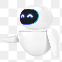 3D happy robot png innovative technology, transparent background