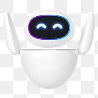 3D happy robot png innovative technology, transparent background