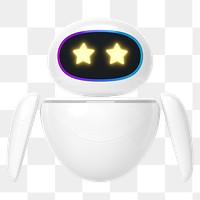 Star-eyes robot png innovative technology, transparent background