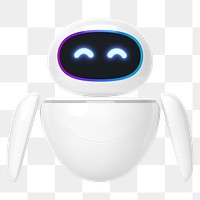 3D happy robot png innovative technology, transparent background