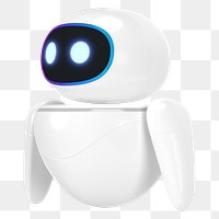 PNG 3D white robot, transparent background