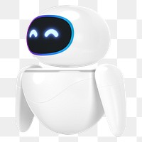 3D happy robot png innovative technology, transparent background