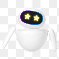 Star-eyes robot png innovative technology, transparent background