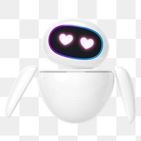 Heart-eyes robot png innovative technology, transparent background