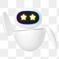 3D robot png star-eyes, transparent background