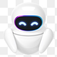 Bowing robot png smart technology, transparent background