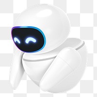 3D robot png bowing, transparent background