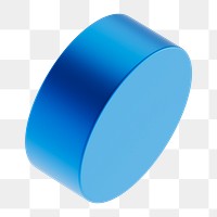 Blue cylinder png 3D geometric shape, transparent background