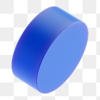 Blue cylinder png 3D geometric shape, transparent background