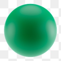 Green sphere png 3D ball shape, transparent background