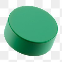 Green cylinder png 3D geometric shape, transparent background