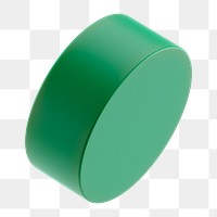 Green cylinder png 3D geometric shape, transparent background