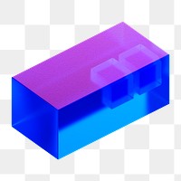 PNG blue rectangular prism, 3D geometric shape, transparent background